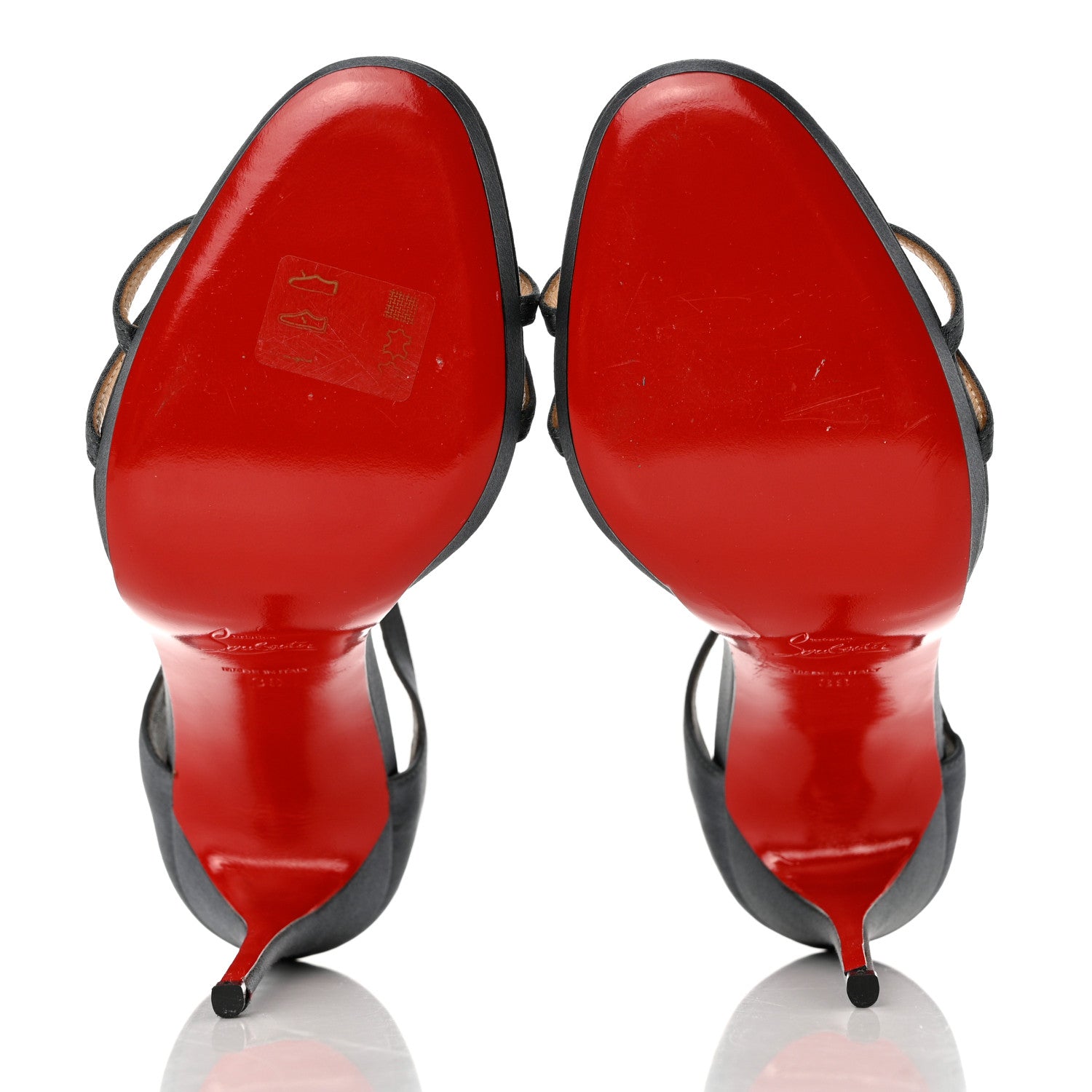 Christian Louboutin Satin Benedetta 120 Sandals 39 Pewter 5 of 8