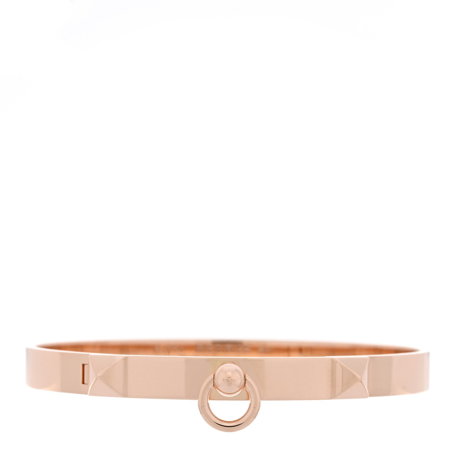 Hermes 18K Rose Gold PM Collier De Chien Bracelet SH 1 of 3