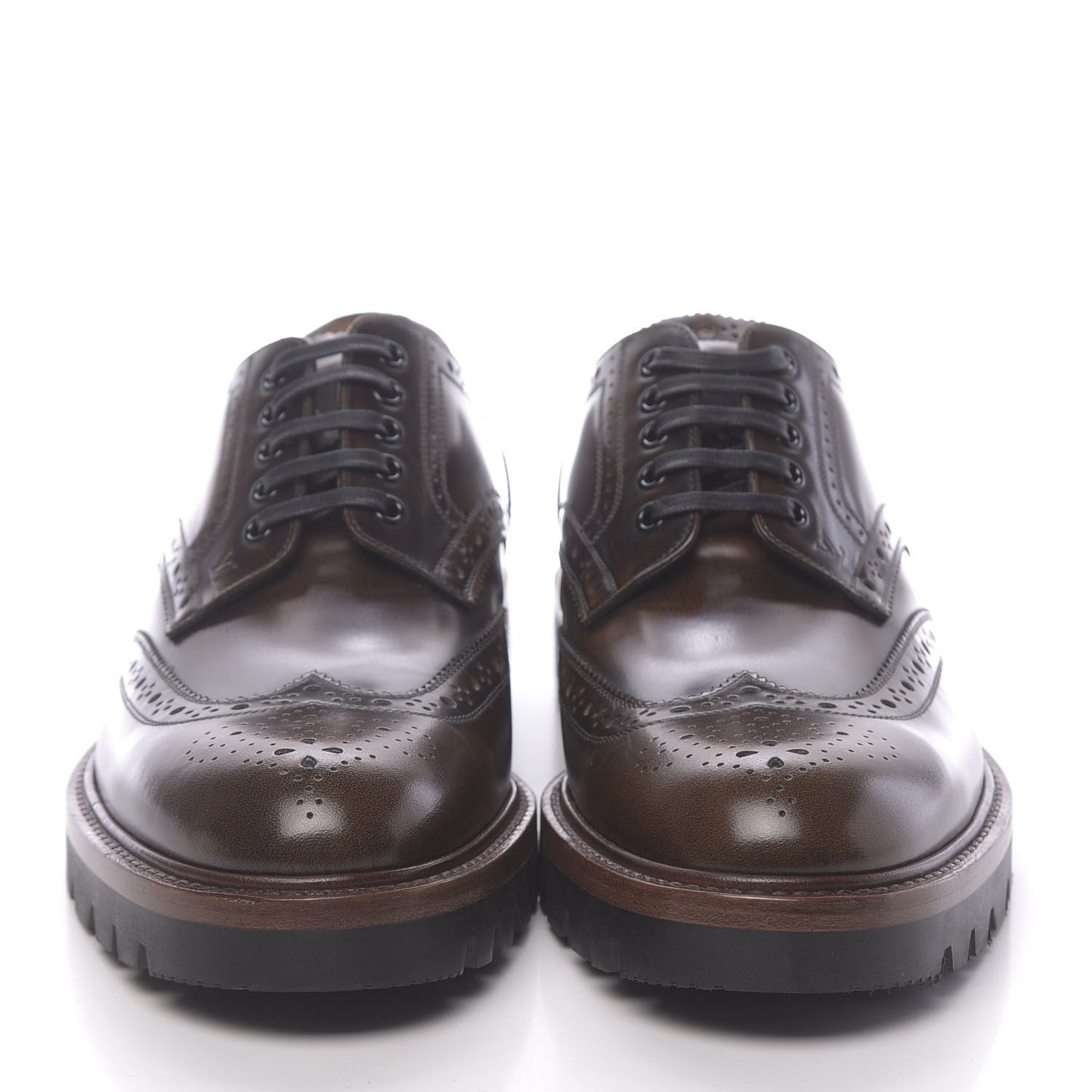 Calfskin Mens Voltaire Derby Shoes 8.5 Dark Brown