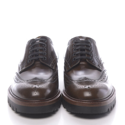 Louis Vuitton Calfskin Mens Voltaire Derby Shoes 8.5 Dark Brown 2 of 8