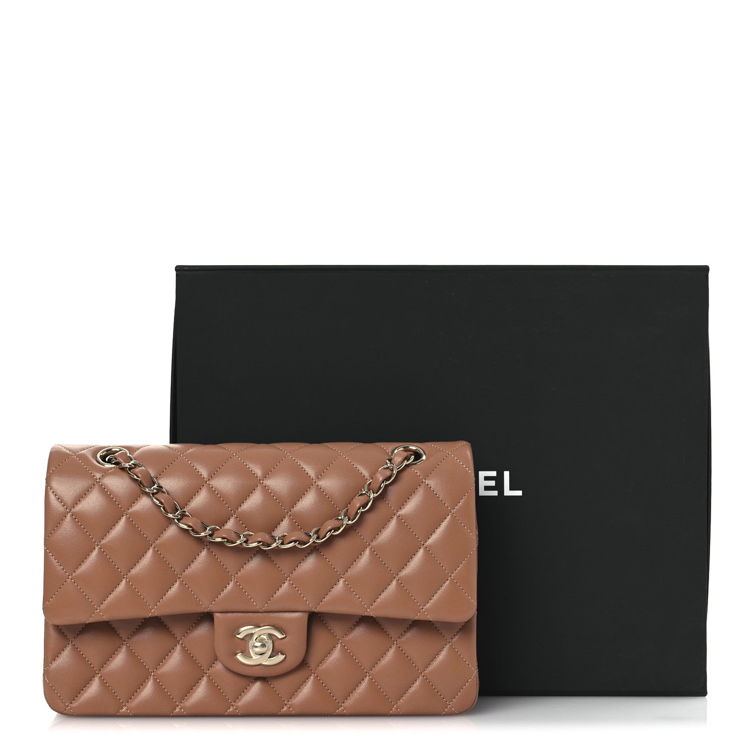 Chanel Lambskin Quilted Medium Double Flap Brown 13 of 13