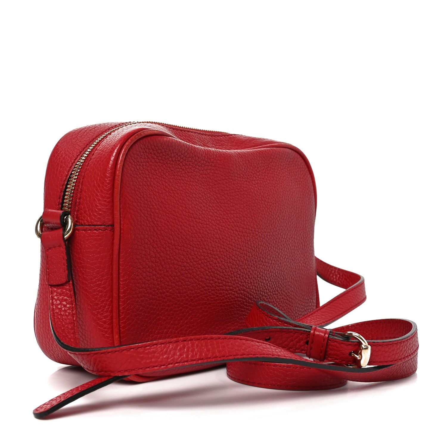 Gucci Pebbled Calfskin Small Soho Disco Bag Vibrant Red 3 of 12