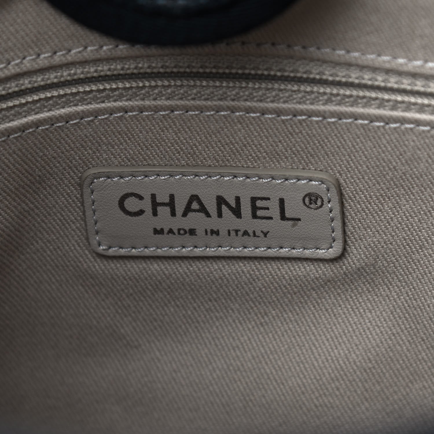 Chanel Striped Canvas Mini Deauville Tote Dark Grey 6 of 7