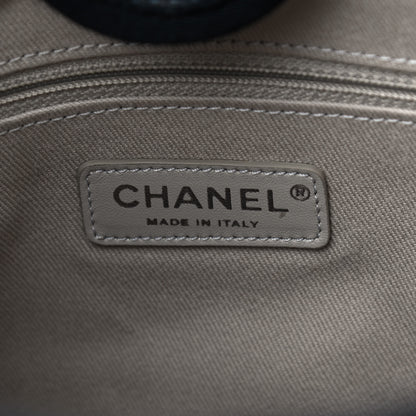 Chanel Striped Canvas Mini Deauville Tote Dark Grey 6 of 7