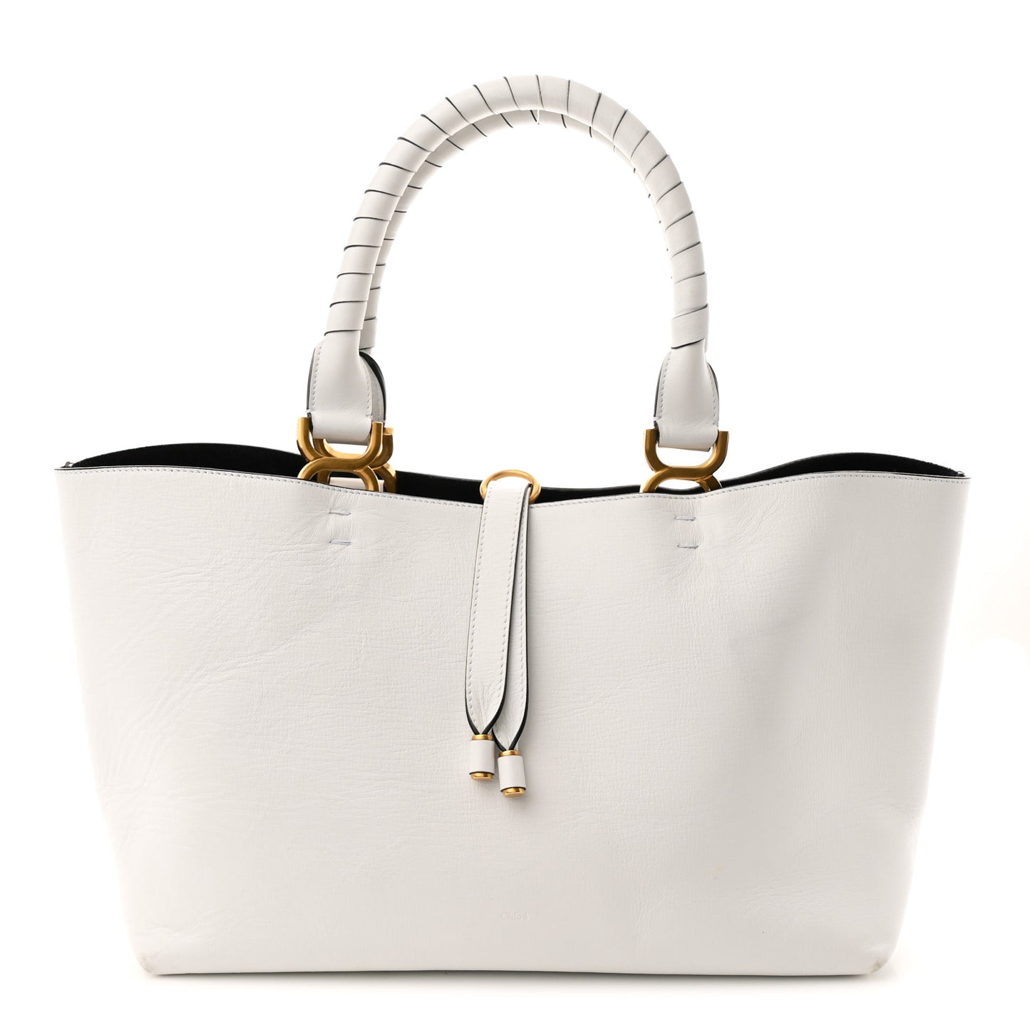 Calfskin Small Marcie Tote White