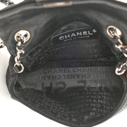 Chanel Satin Square Quilted Lipstick Charm Mini Flap Black 5 of 11