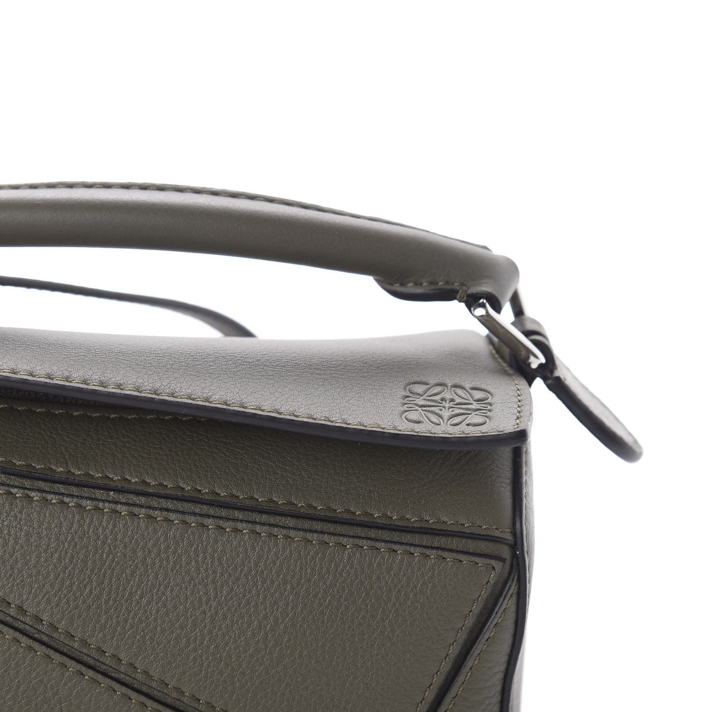 Calfskin Mini Puzzle Bag Khaki Green