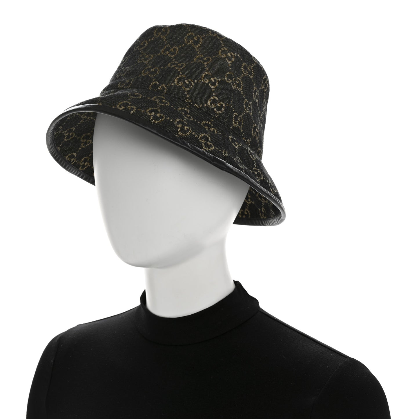 Jacquard Denim GG Monogram Oscar Bucket Hat M Black Ivory