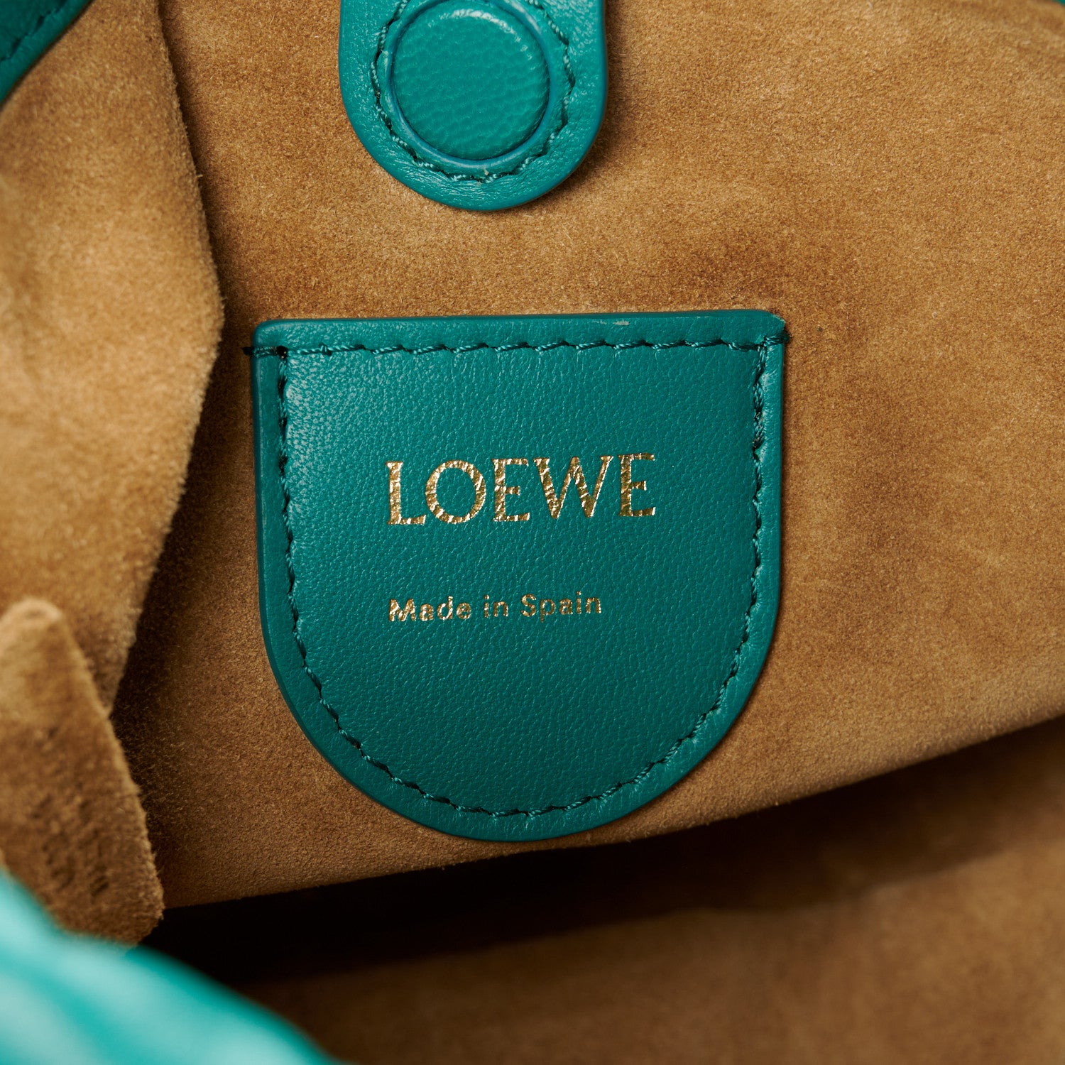 Loewe Mellow Nappa Lambskin Jade Mini Flamenco Knot Clutch Emerald Green 6 of 12