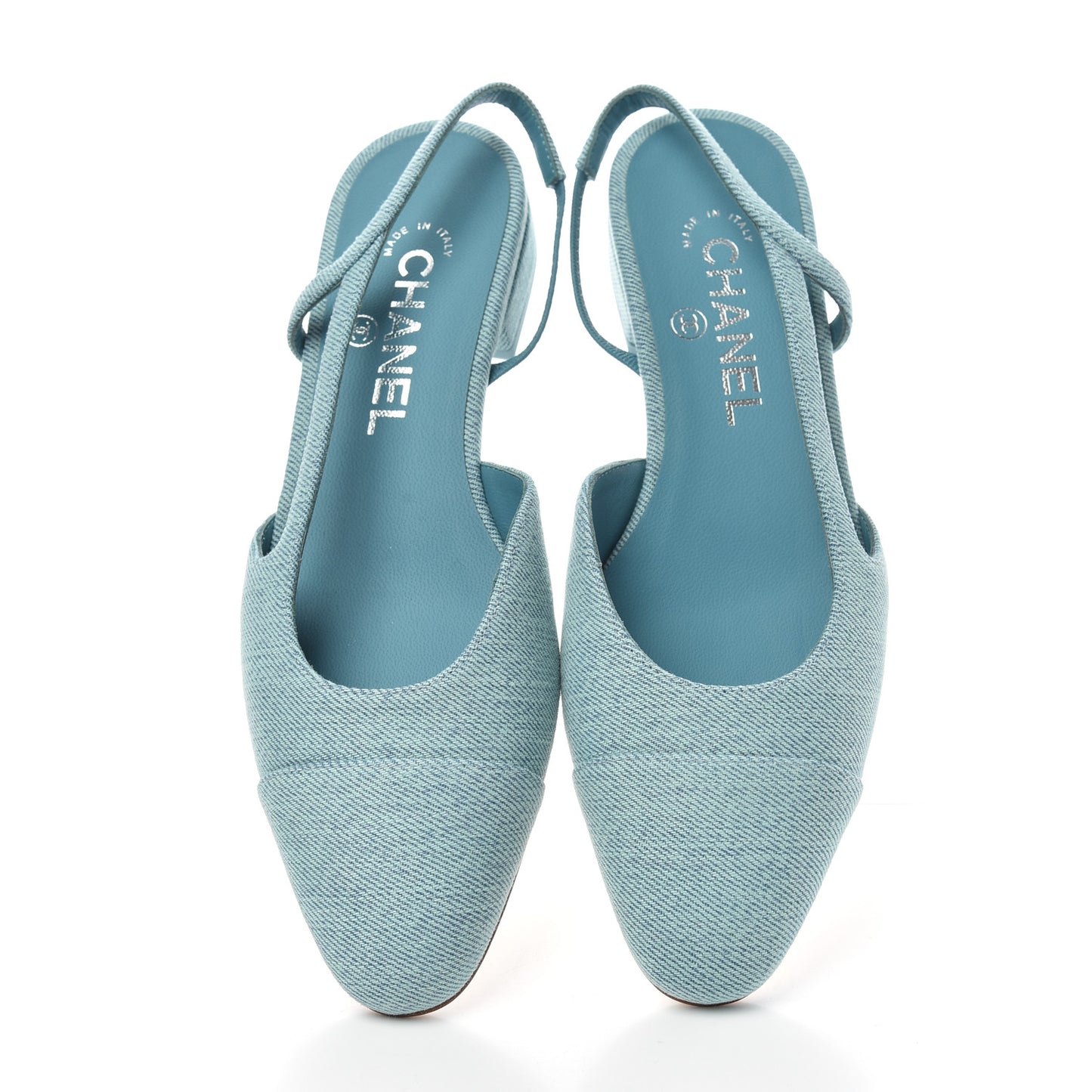 Denim Cap Toe CC Slingback Flats 36.5 Blue