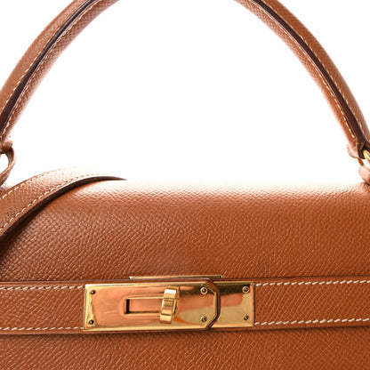 Hermes Courchevel Kelly Sellier 32 Gold 7 of 10