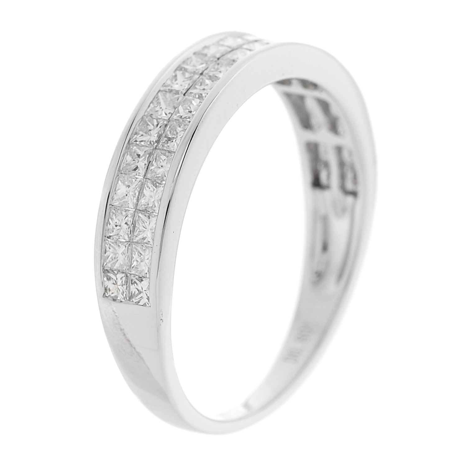 Parker & West by FASHIONPHILE 18K White Gold Diamond .80ctw Princess Cut Half Eternity Band Ring  52 6 6 of 9