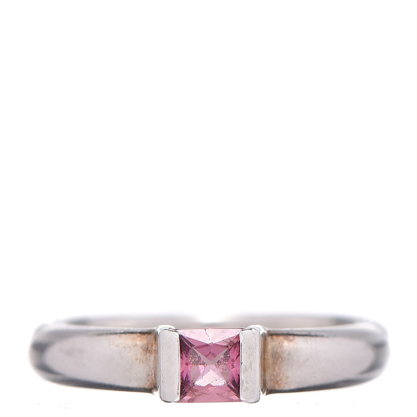 Sterling Silver Pink Sapphire Square Stack Ring 54 6.75