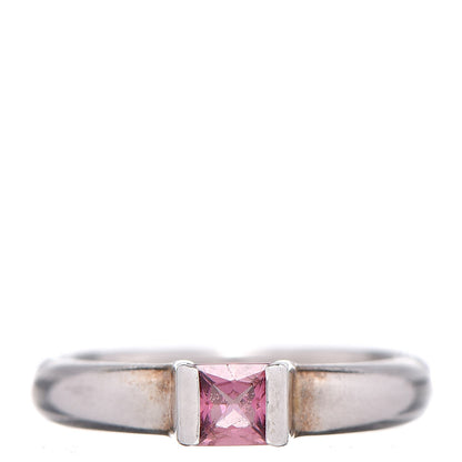 Tiffany Sterling Silver Pink Sapphire Square Stack Ring 54 6.75 1 of 5