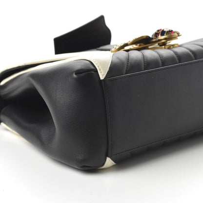 Gucci Calfskin Bamboo Trapuntata Queen Margaret Top Handle Bag Mystic White Black 9 of 19