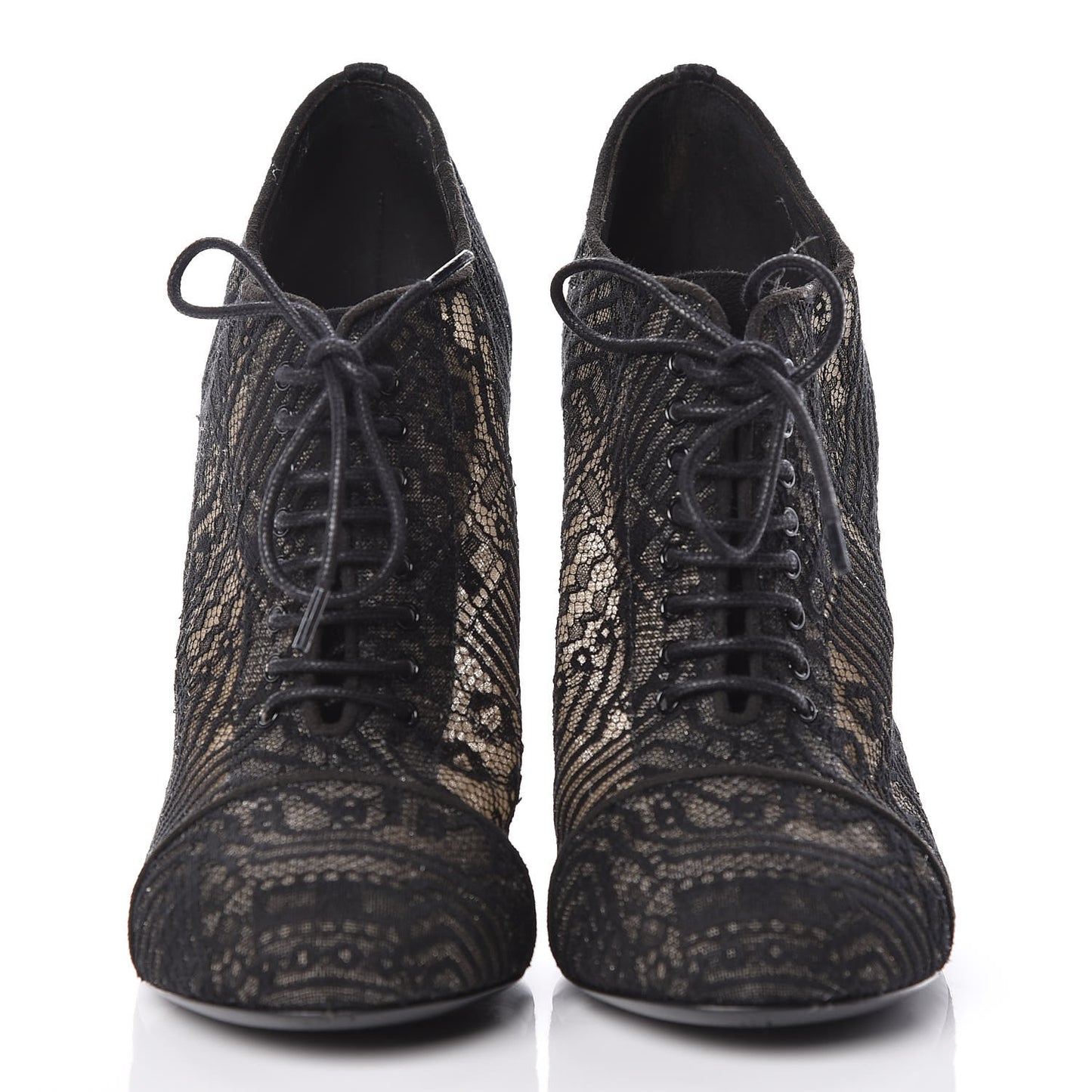 Lace Pearl Booties 39 Black