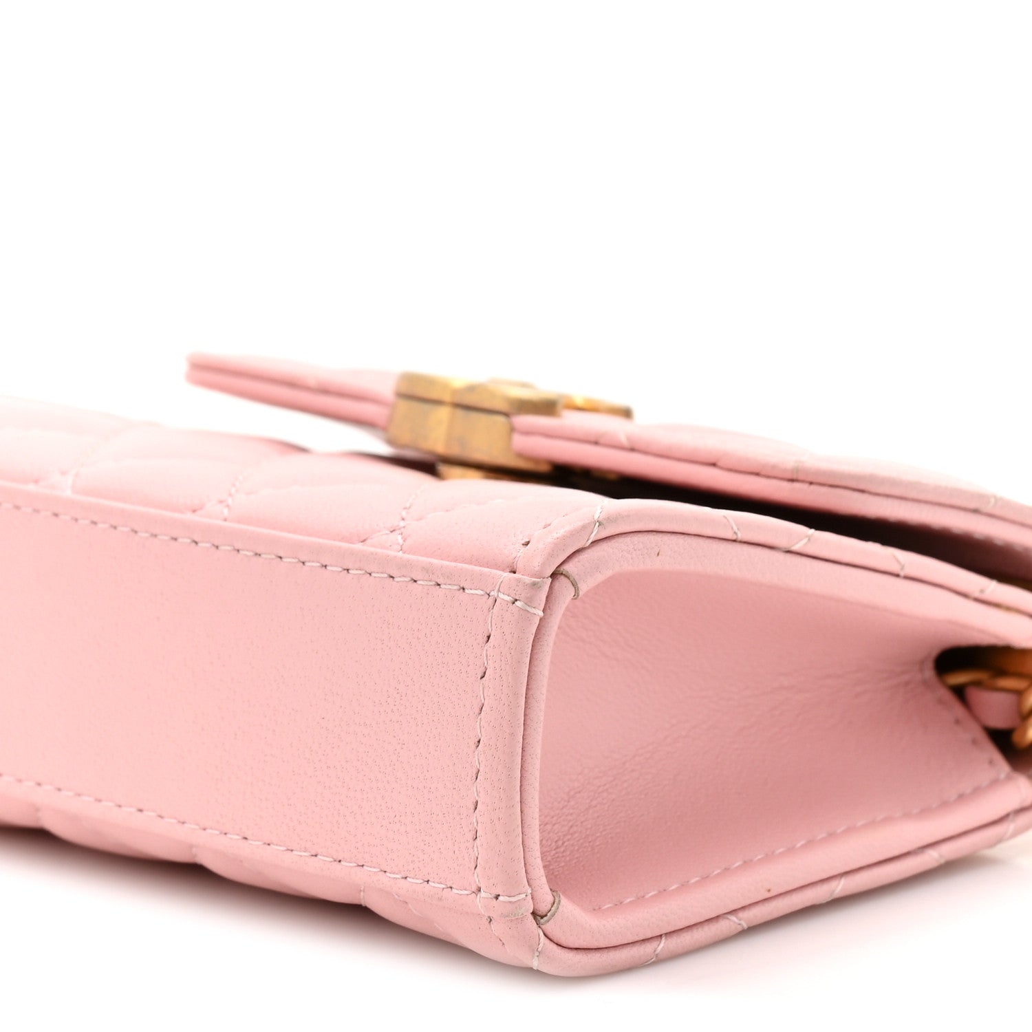 Chanel Lambskin Enamel Quilted Mini Top Handle Flap Pink 9 of 12