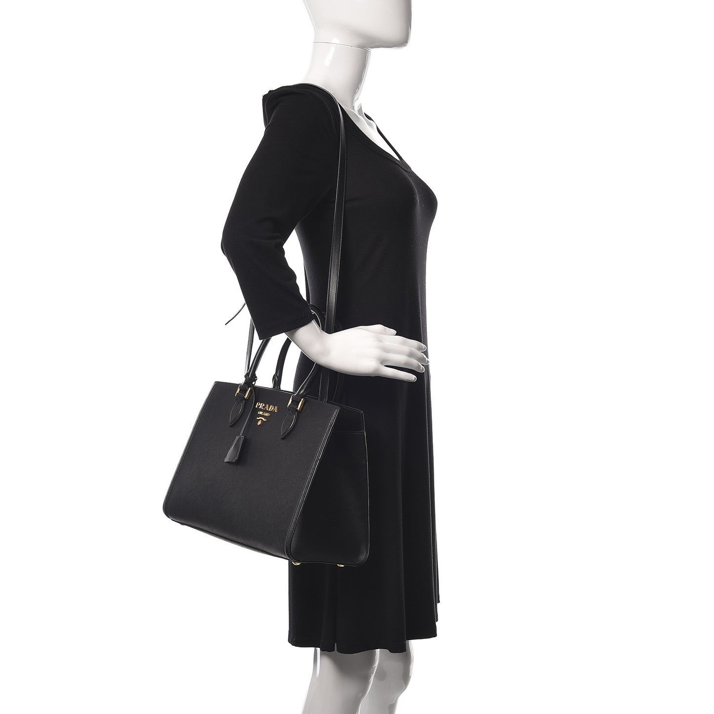 Saffiano Soft Calfskin Tote Black