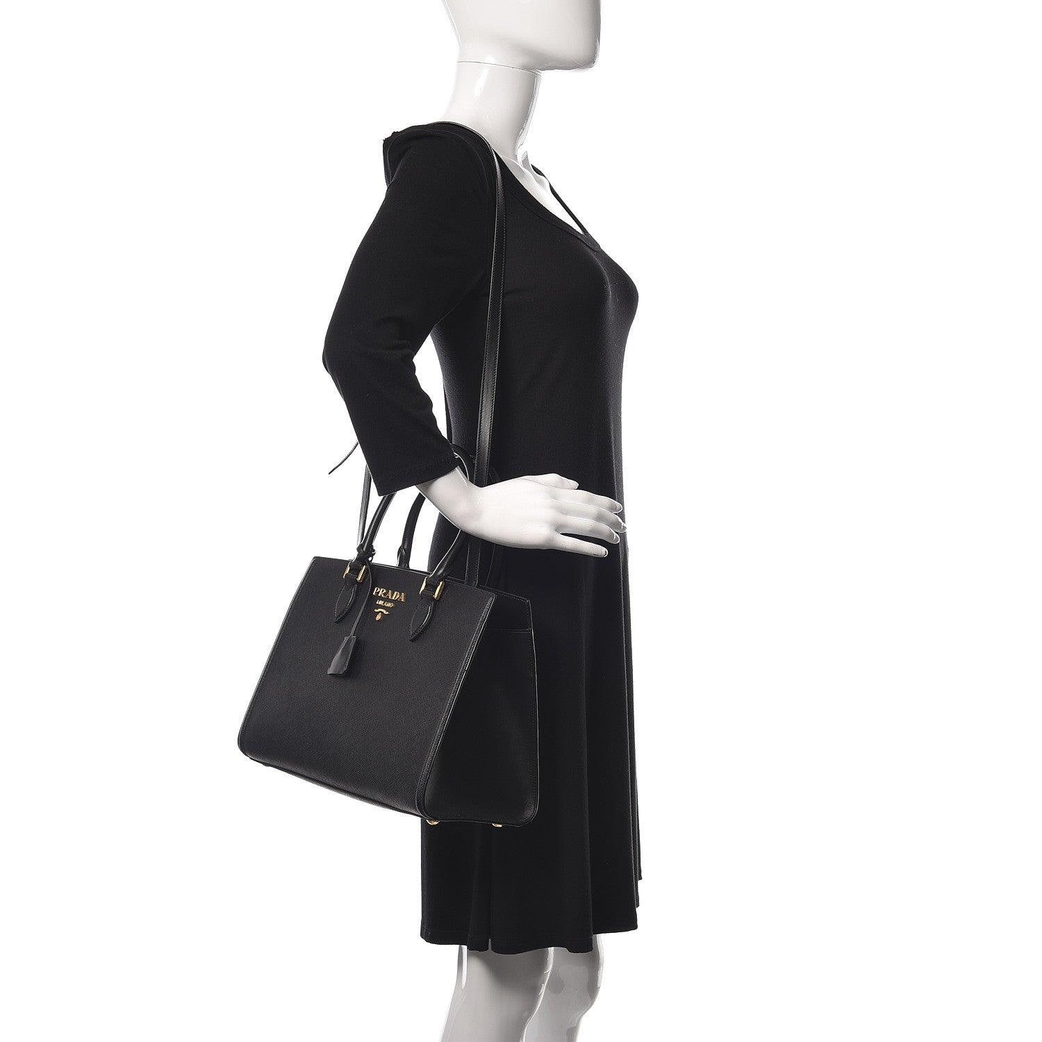 Prada Saffiano Soft Calfskin Tote Black 3 of 11