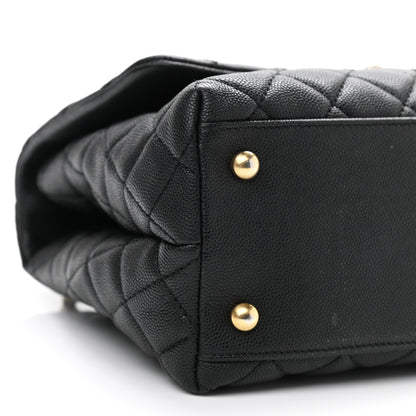 Chanel Caviar Lizard Embossed Quilted Small Coco Handle Flap Black 8 of 11