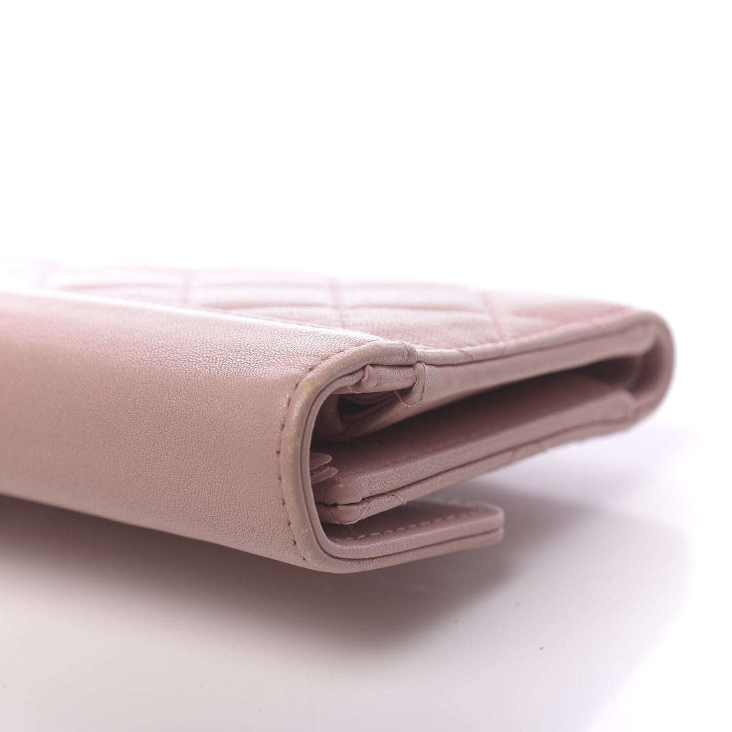 Lambskin Quilted CC Box Flap Wallet Light Pink