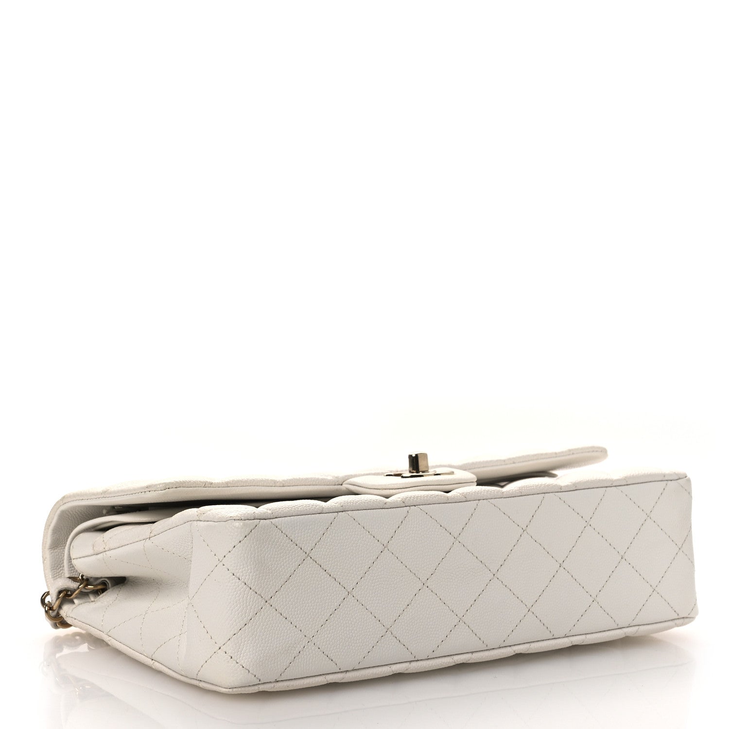 Chanel Caviar Quilted Medium Double Flap White 4 of 13
