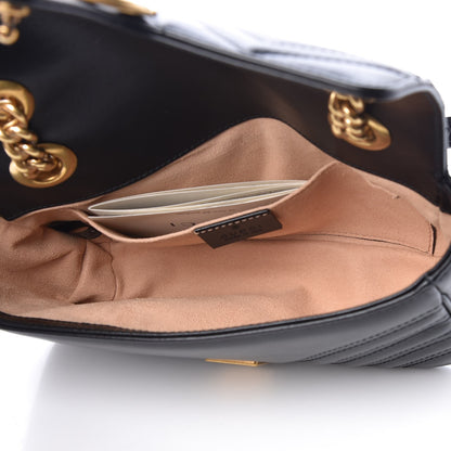Gucci Calfskin Matelasse Mini GG Marmont Shoulder Bag Black 6 of 9