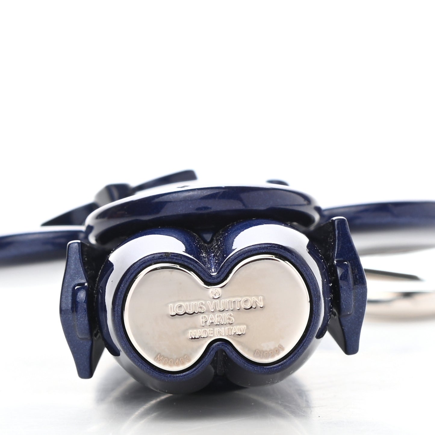 Metal Vivienne Bag Charm Key Holder Blue Marine