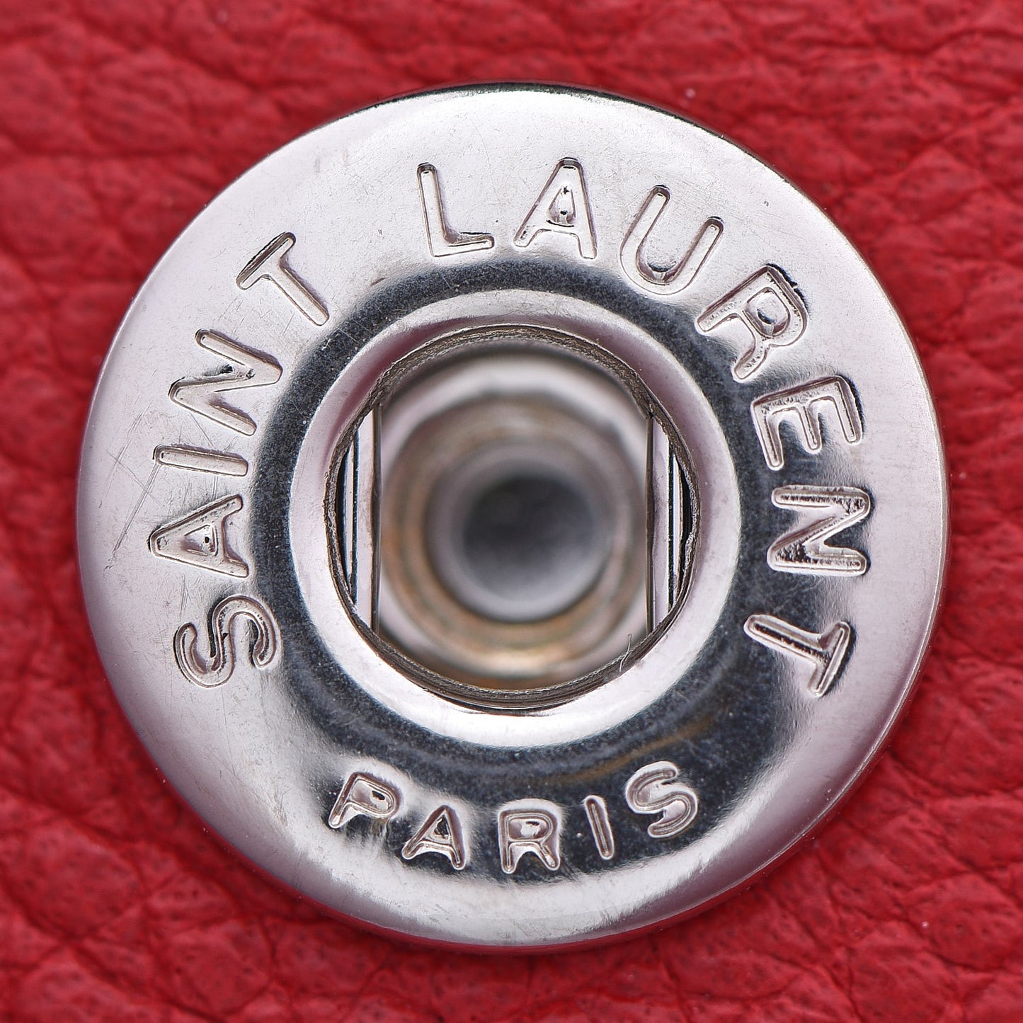 Grained Calfskin Small Cabas Rive Gauche Red