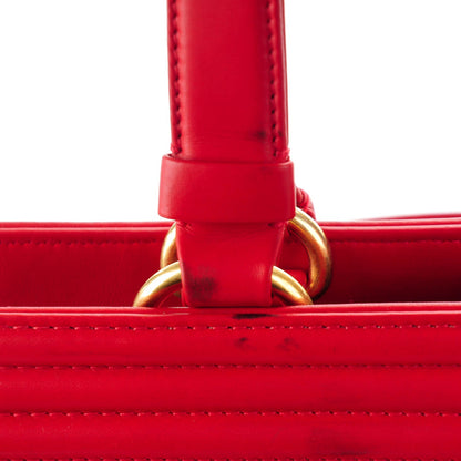 Chanel Lambskin Quilted Boy Shopping Tote Red 8 of 8