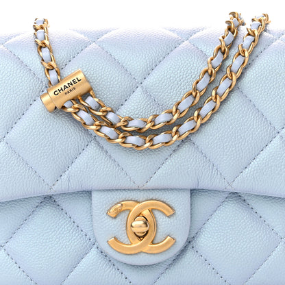 Chanel Iridescent Caviar Quilted Mini My Perfect Flap Light Blue 7 of 9