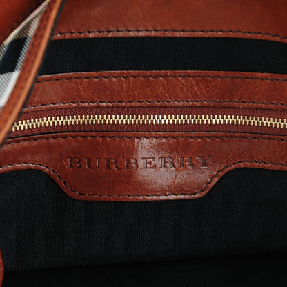 Burberry House Check Bridle Calfskin Medium Gosford Hobo Dark Tan 7 of 11