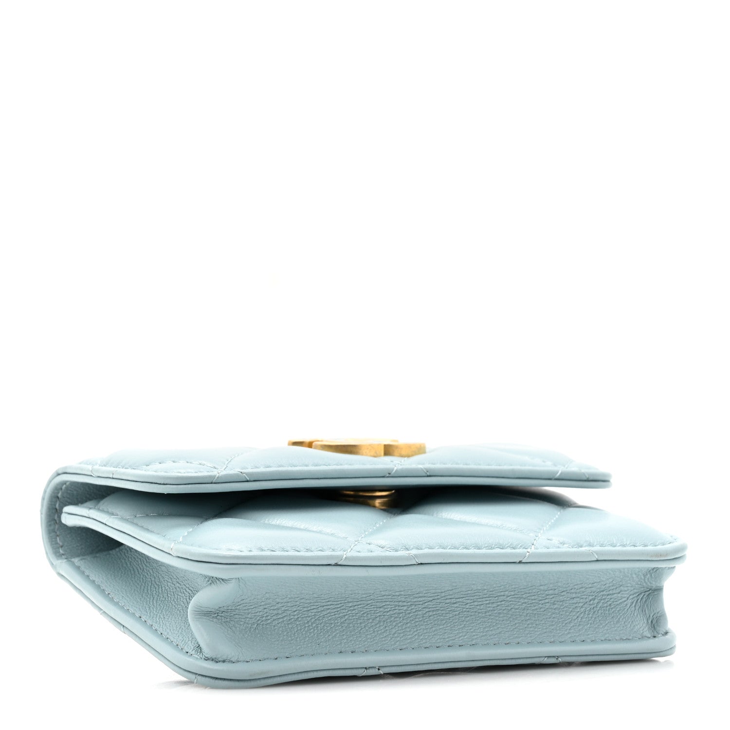 Chanel Lambskin Enamel Quilted Pending CC Flap Belt Bag Light Blue 4 of 11