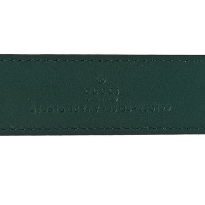 Gucci Azalea Calfskin Enamel Monochrome Double G 30mm Belt 85 34 Vintage Green 3 of 4