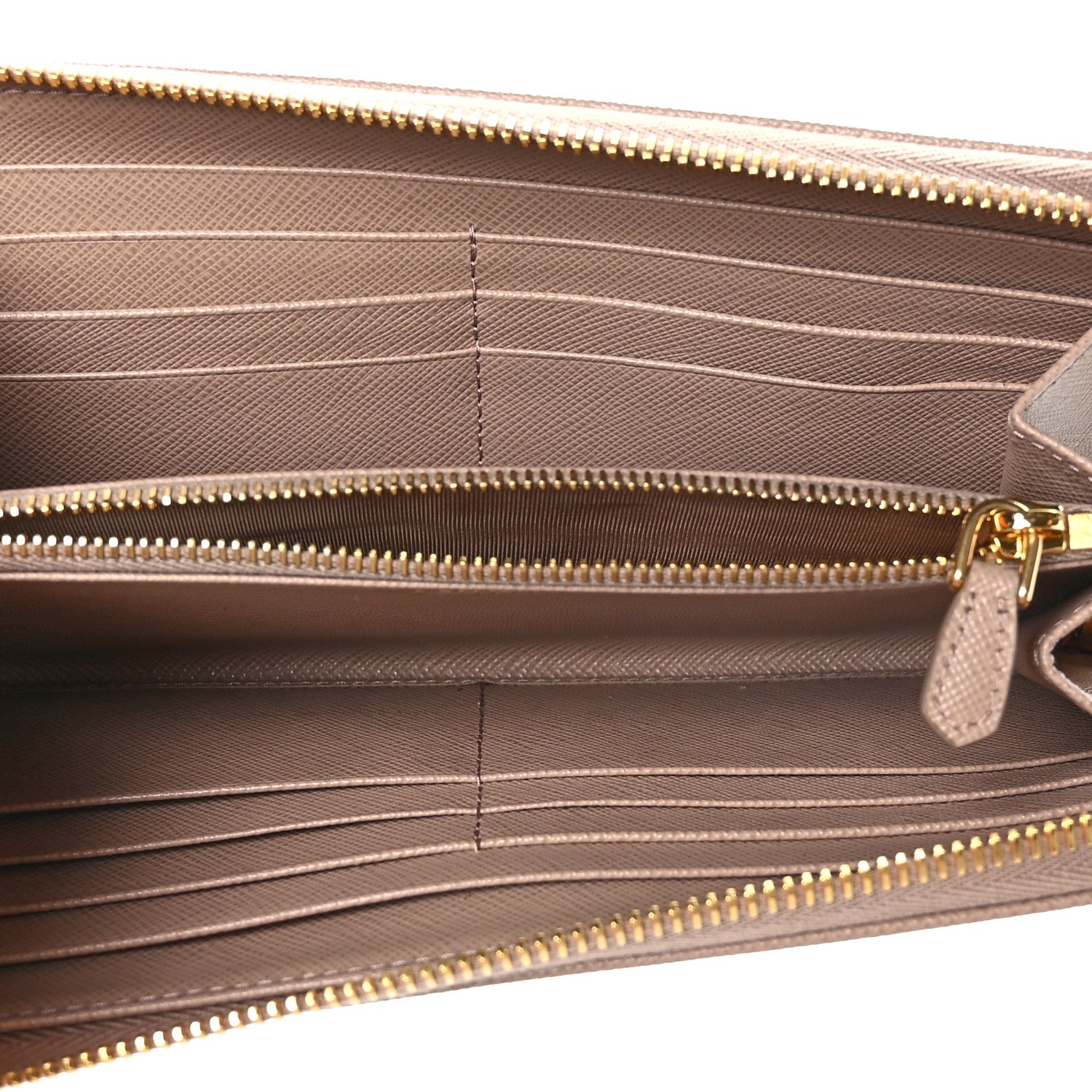 Prada Saffiano Metal Zip Around Wallet Cipria 5 of 6