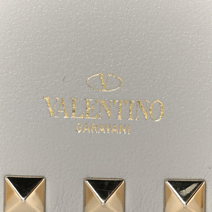 Valentino Garavani Calfskin Rockstud Wallet On Chain Pastel Grey 8 of 11
