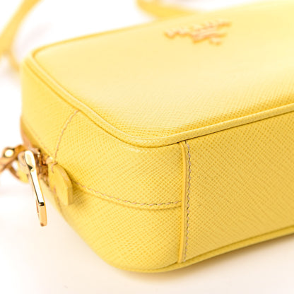 Prada Saffiano Mini Camera Crossbody Bag Ocra 10 of 11