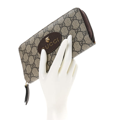 Gucci GG Supreme Monogram Neo Vintage Zip Around Wallet Beige Crop New Acero 2 of 11