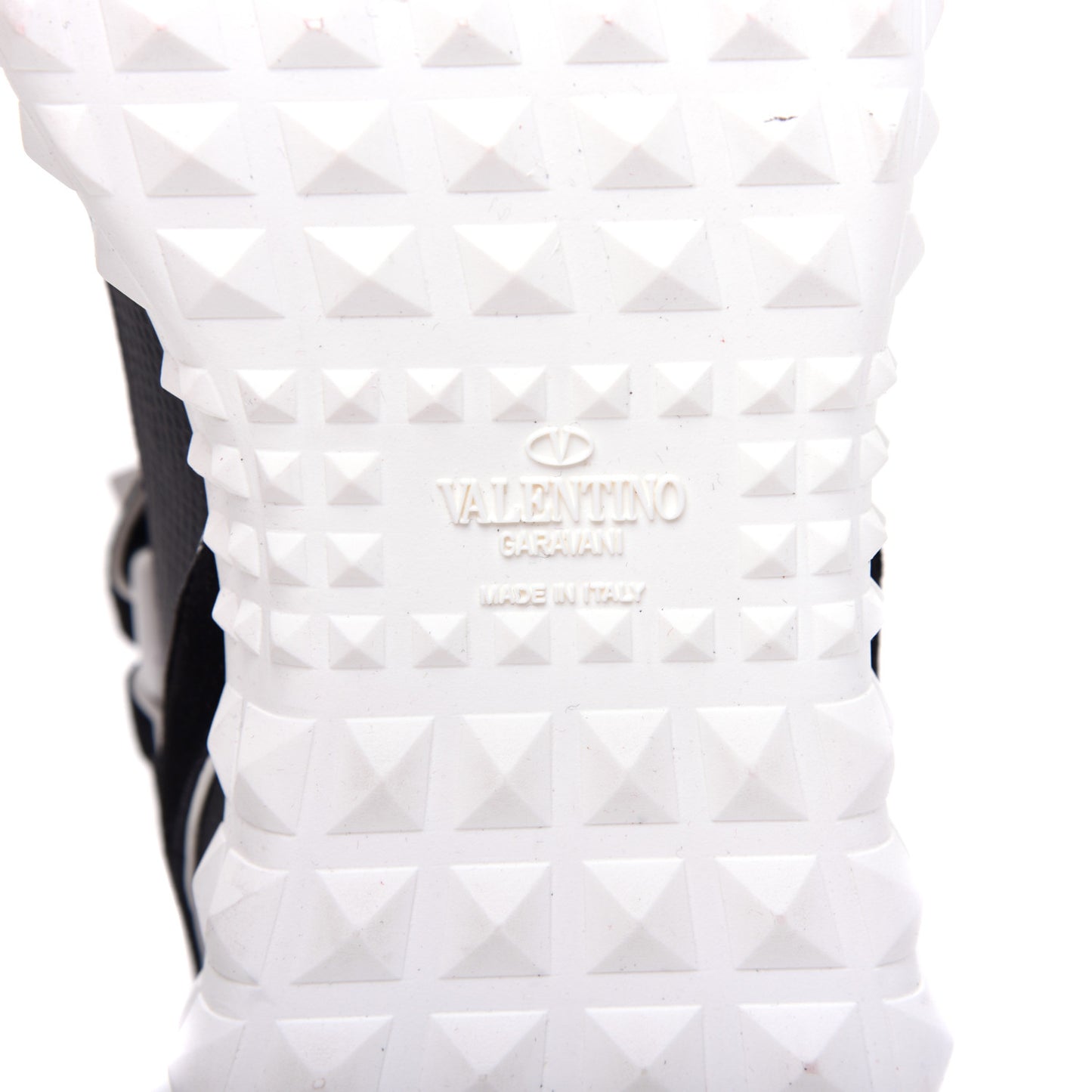Body Tech Knit Free Rockstud Sock High Top Sneakers 35.5 Black White