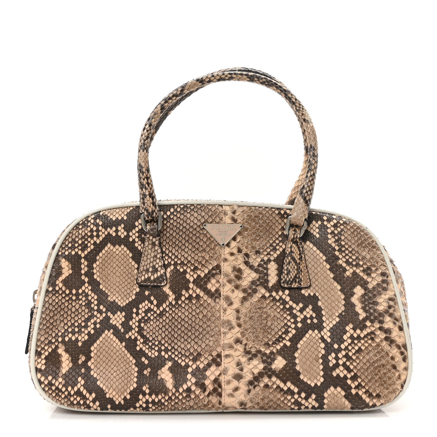 Prada Snakeskin Bowler Beige 1 of 10