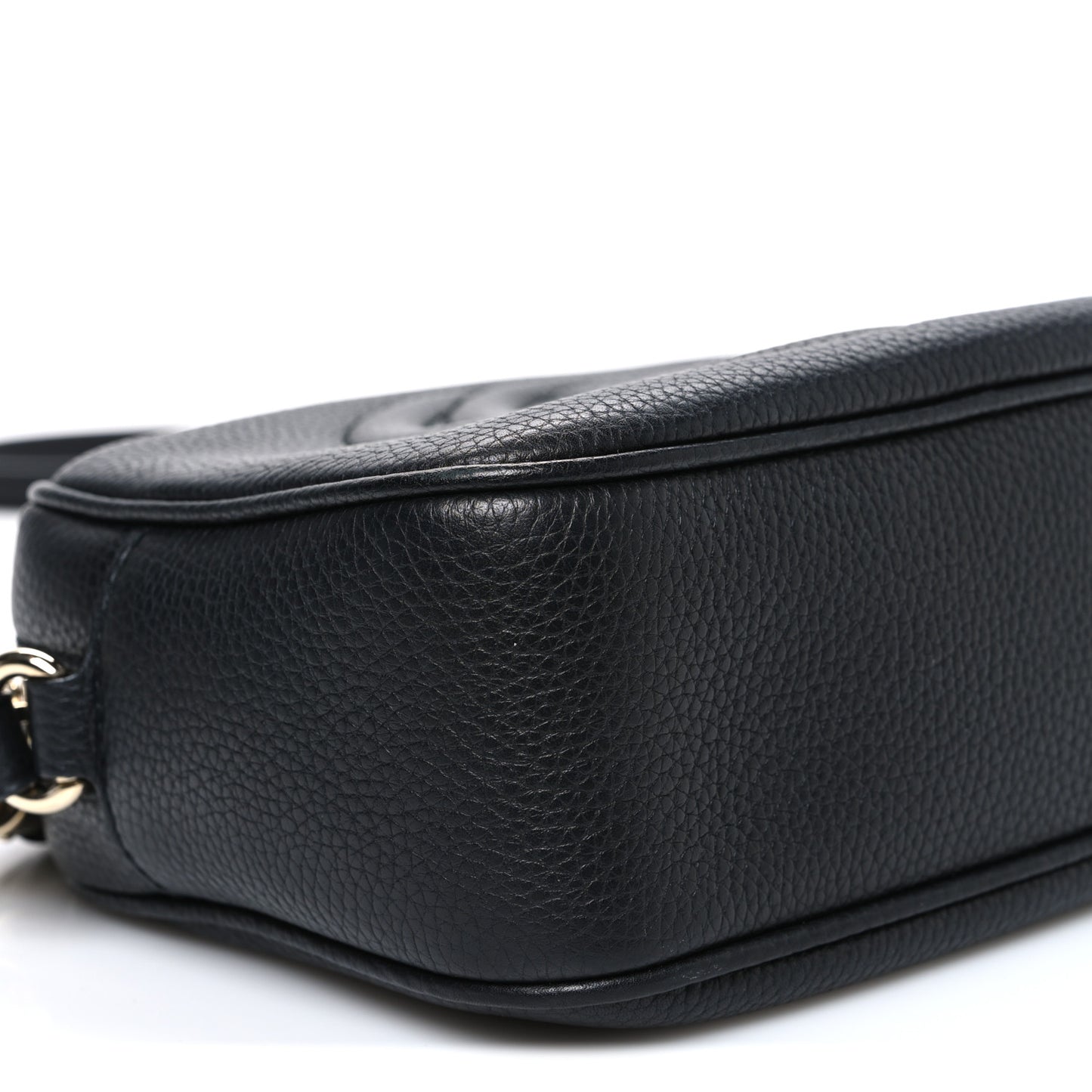 Pebbled Calfskin Small Soho Disco Bag Black