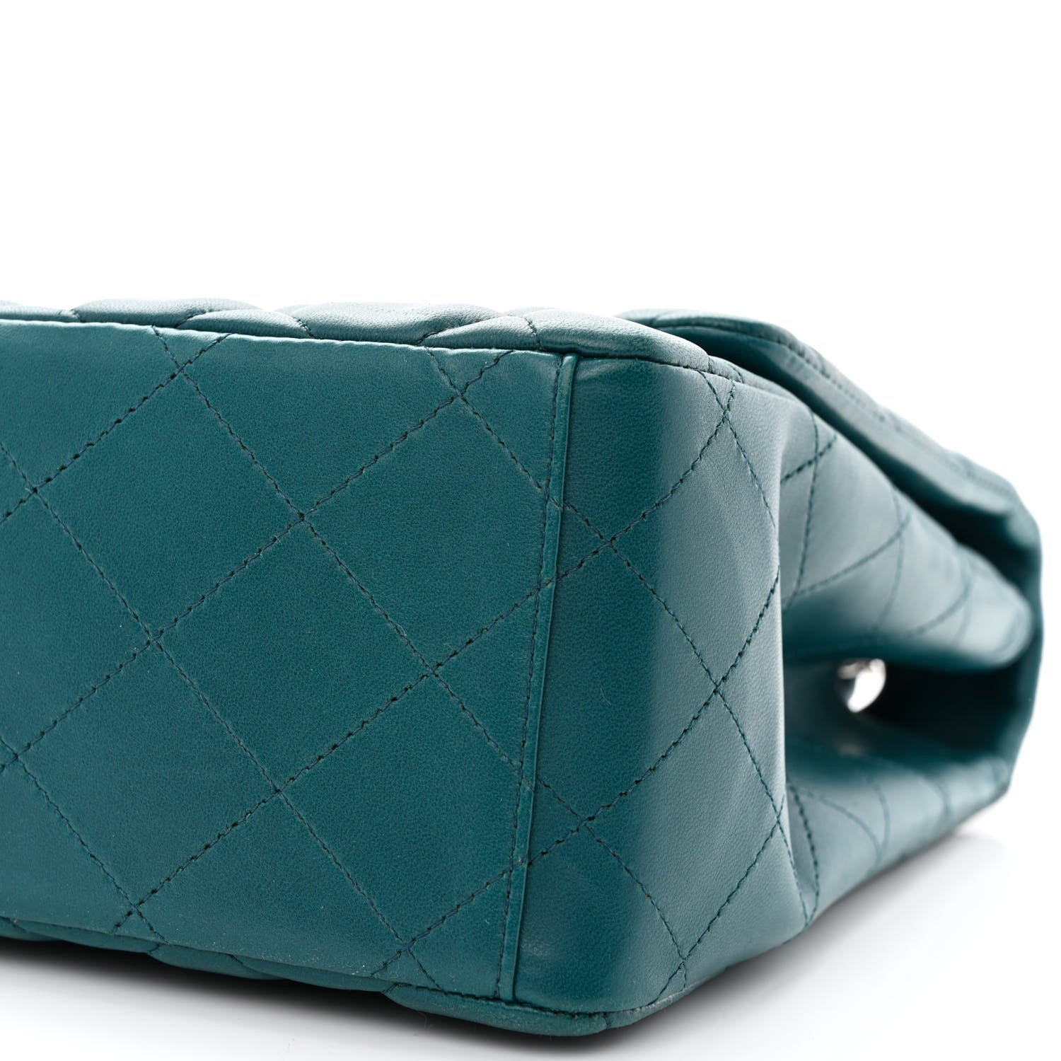 Chanel Lambskin Quilted Maxi Single Flap Turquoise 10 of 12