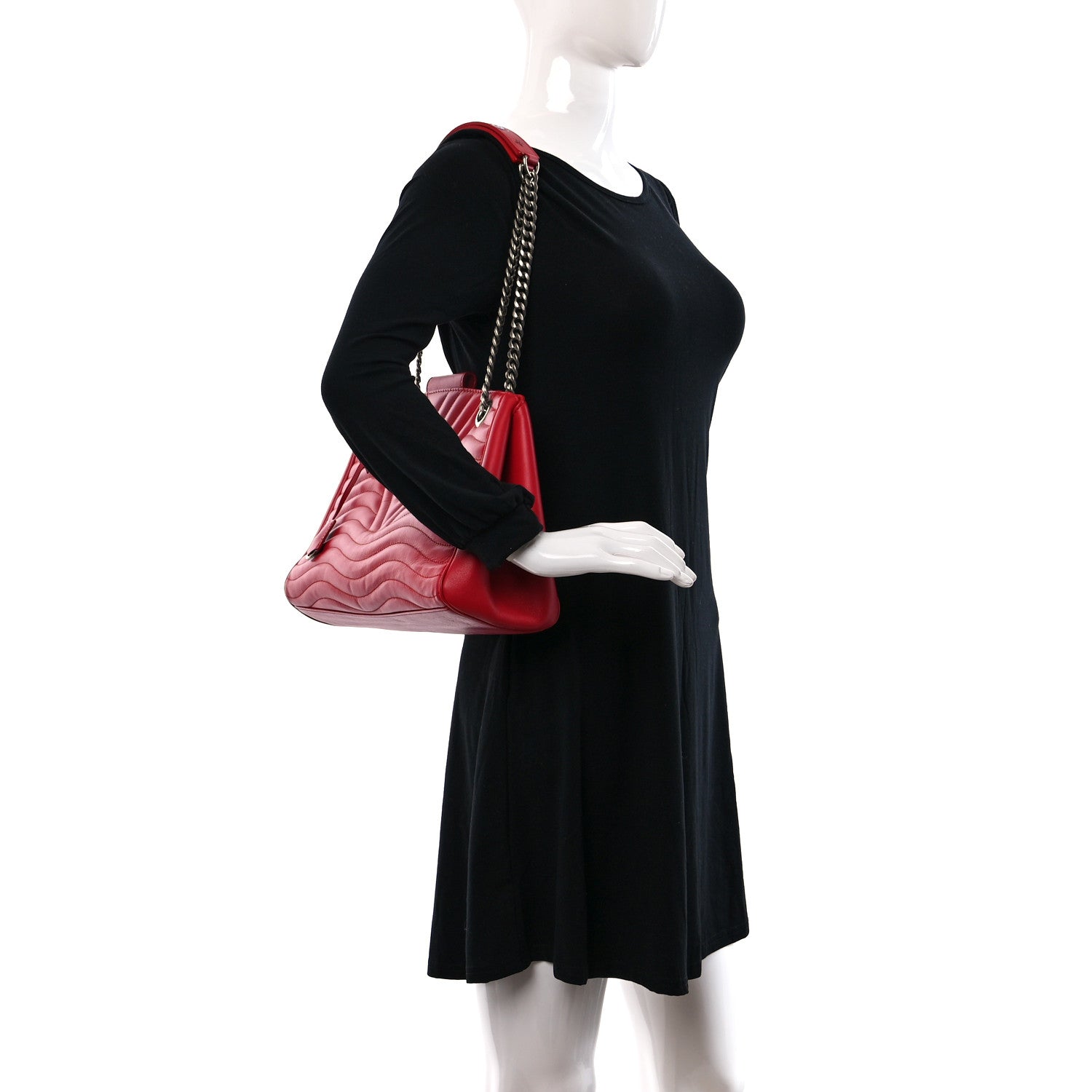 Louis Vuitton Calfskin New Wave Chain Tote Ecarlate 2 of 9