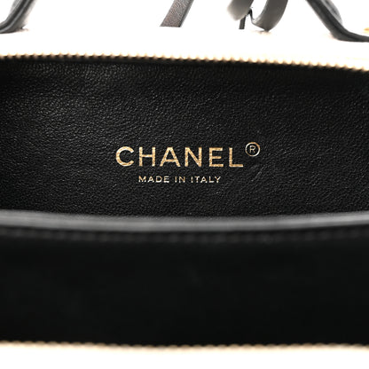 Chanel Caviar Quilted Small CC Filigree Vanity Case White Black 6 of 11