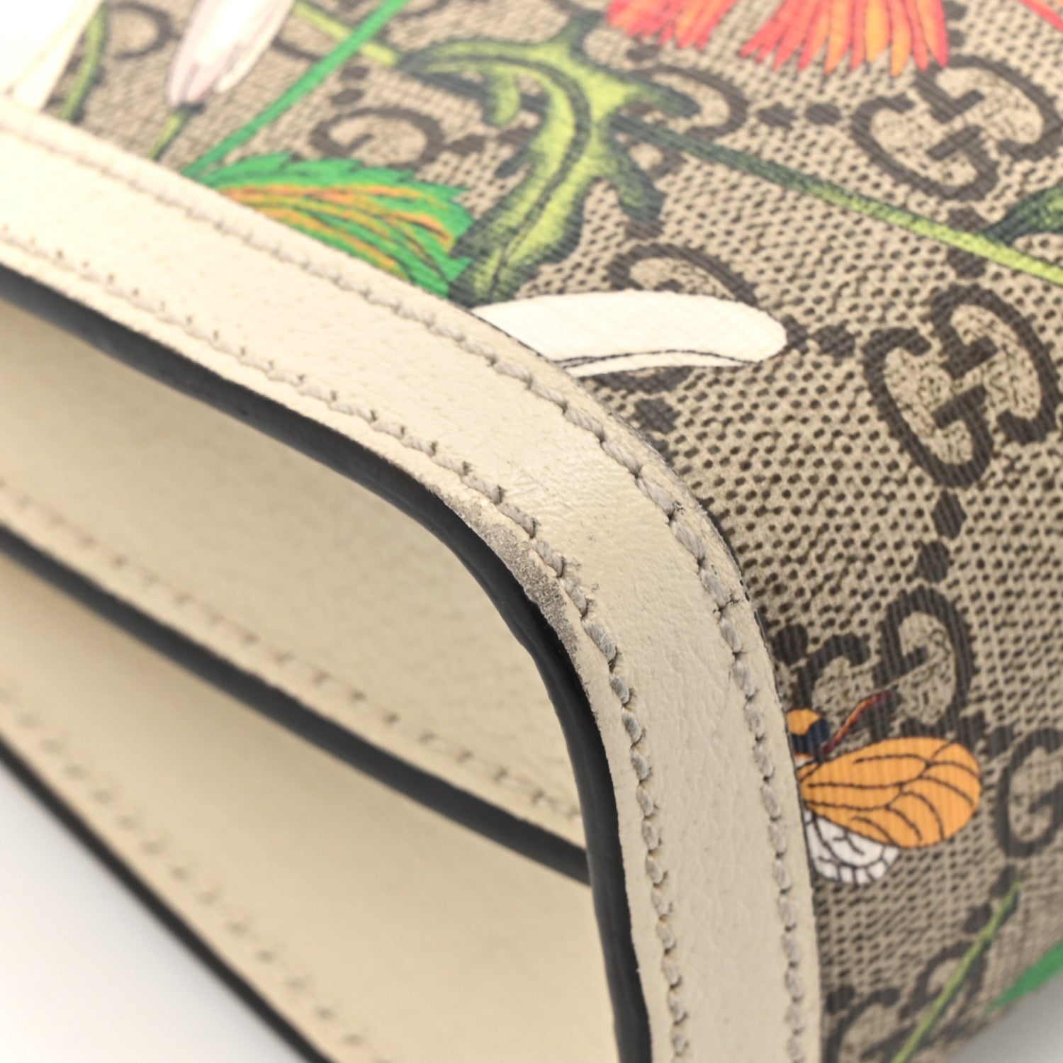 Gucci GG Supreme Monogram Flora Web Small Ophidia Chain Shoulder Bag White 17 of 21