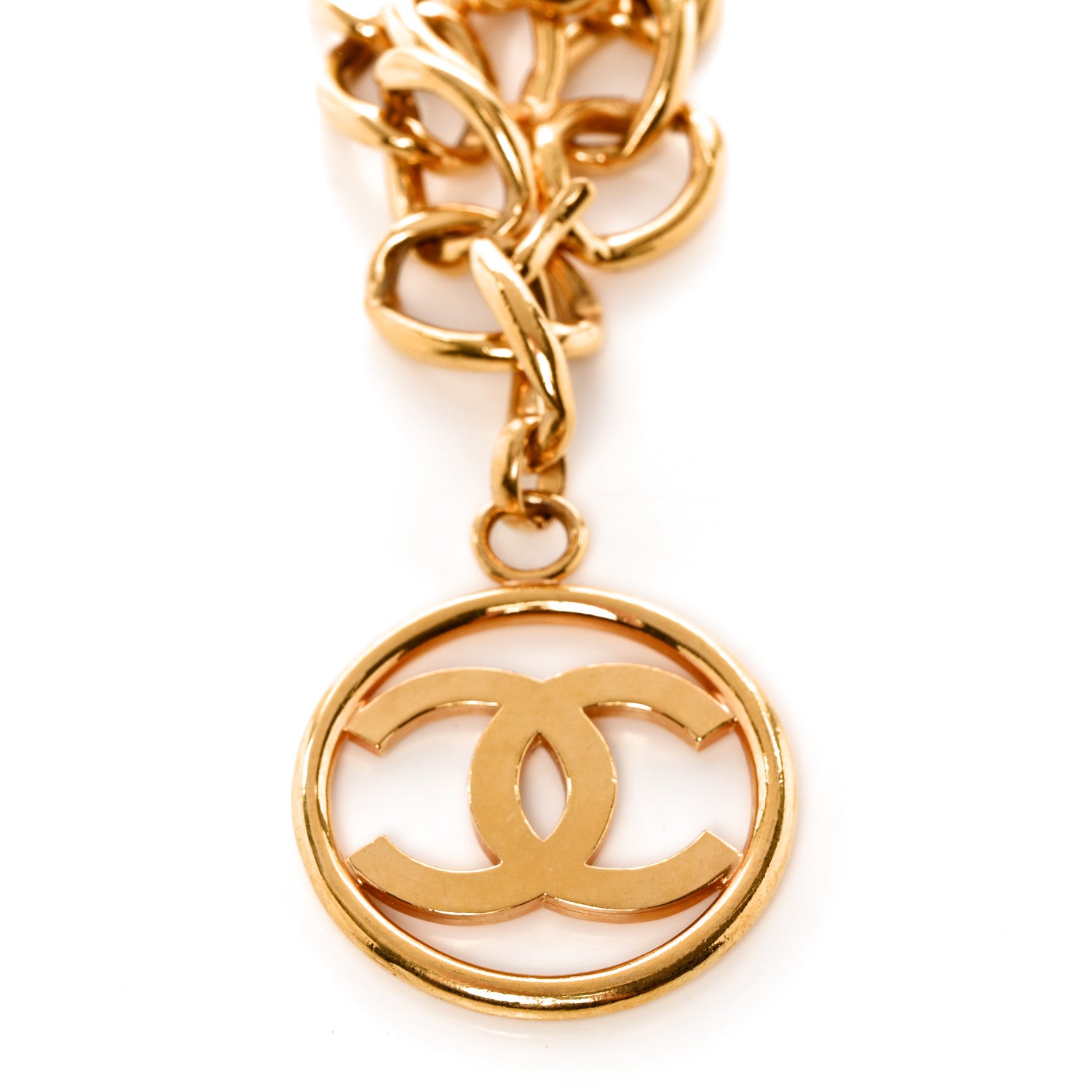 Chanel Metal Chain CC Medallion Belt Gold 3 of 6