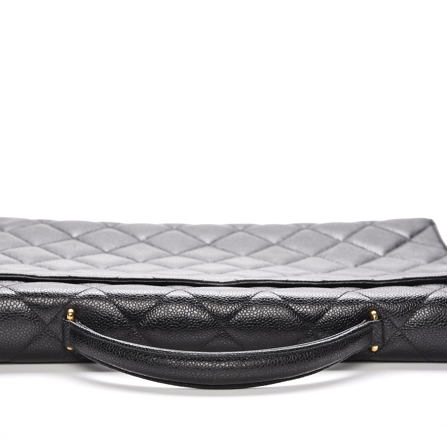 Caviar Quilted Briefcase Laptop Bag Black