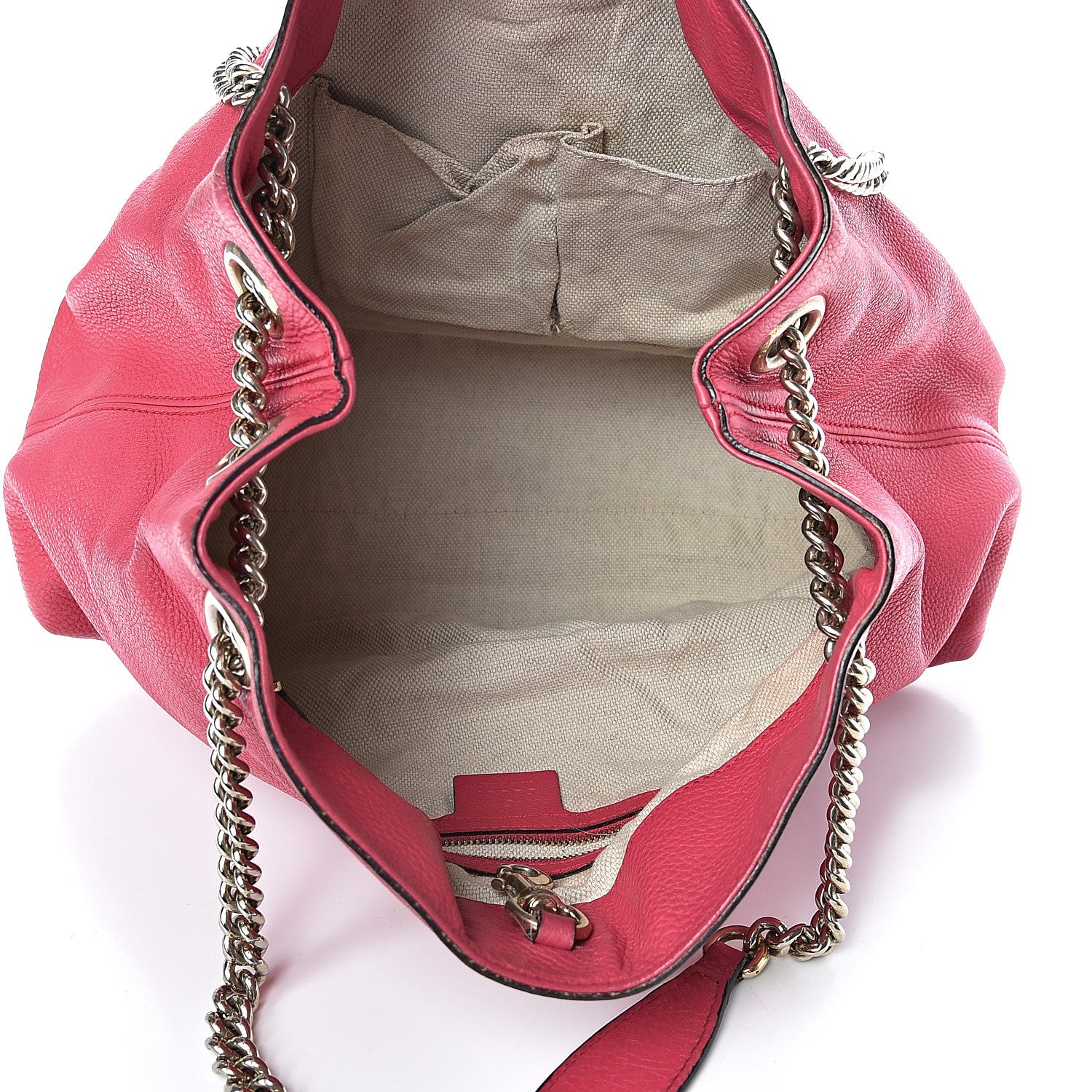 Gucci Pebbled Calfskin Medium Soho Chain Shoulder Bag Pink 4 of 23
