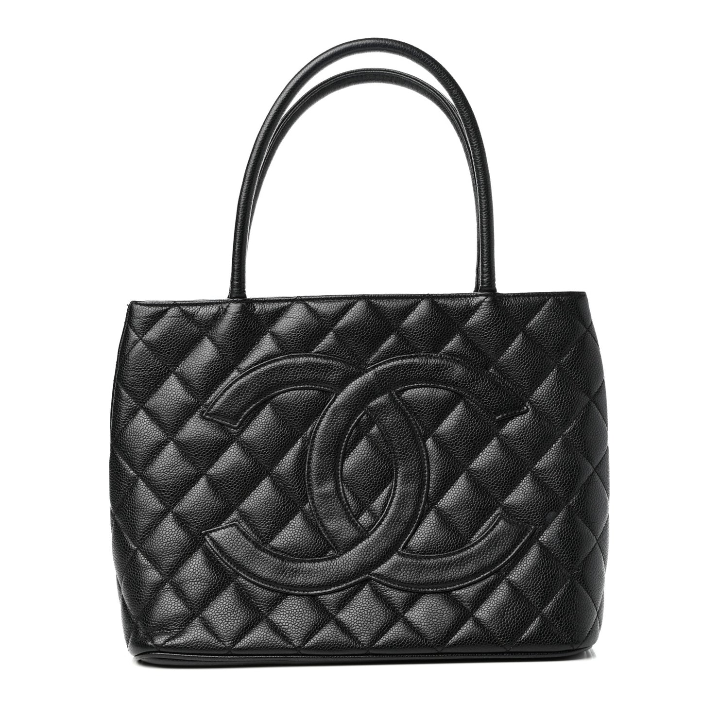 Caviar Quilted Medallion Tote Black