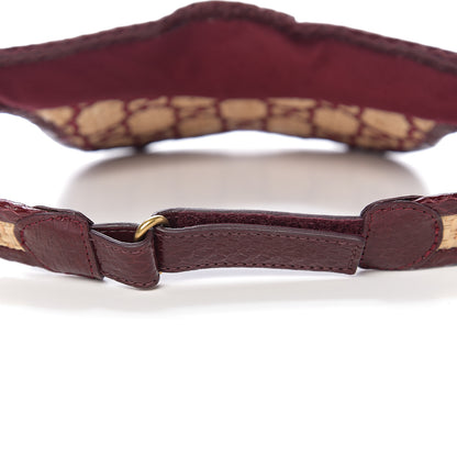 Gucci Raffia Elaphe GG Monogram Embroidered Afraa Visor L Ivory Bordeaux 4 of 7